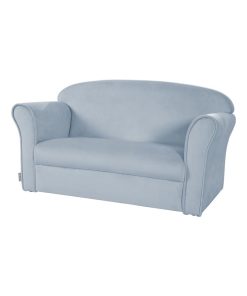 ROBA Canapé en Velours "Lil Sofa" - 2 Places - Fauteuil avec Accoudoirs pour Garçons - Bleu Clair - Bleu clair