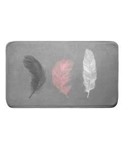 Tapis de bain Modele Plumes - Gris