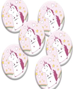 6 Badges Anniversaire 'licorne' | Fabrication Française - N/A
