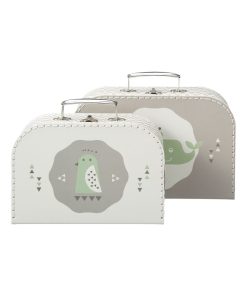 Lot de 2 valisettes décoratives Baleine grise - Gris