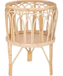 Pot rotin sur pieds Carm H45 - Beige
