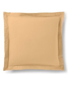 Taie d'oreiller Taupe 63 x 63 cm volant plat piqué / 100% Coton / 57 fils/cm² - Marron