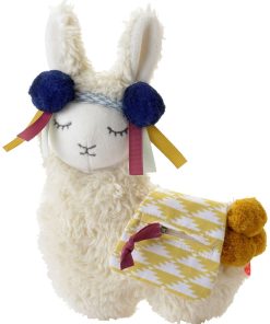 Peluche Lama No Drama avec range sucette (21 cm) - Ecru