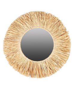 Miroir franges raphia D46 - Beige