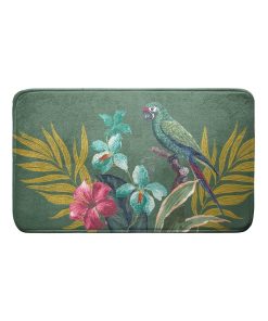 Tapis de bain 45 x 75 cm Perroquet et fleur Equatorial - Vert