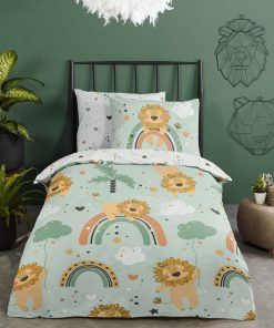 Parure de lit enfant 'lion' - vert