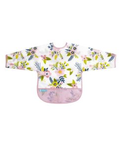 Bavoir Manches longues 6-12 mois Pink Garden Flowers - Multicolore