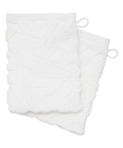 2 gants de toilette tencel Ciselle - Blanc