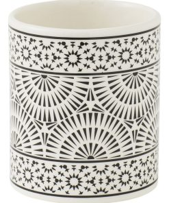Guy Levasseur - Porte brosse à dents en porcelaine blanc et noir - Blanc