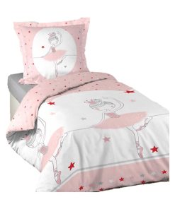 Parure housse de couette Modele Danseuse Etoile - Rose