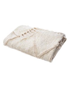 Jeté de lit motif en relief 130x180 cm Shine - Beige