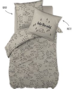 Parure housse de couette + taie Into the wild - Blanc