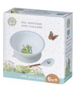 Bol ventouse et cuillère Pierre Lapin - Bleu