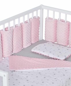 Tour de lit modulable 10 pièces extra doux, MINKY - Rose