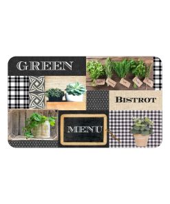 Tapis Modele Green Bistrot Menu 45x75cm - Noir Vert
