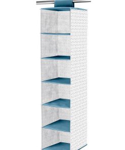 Étagère pliable intissée - blanc/bleu