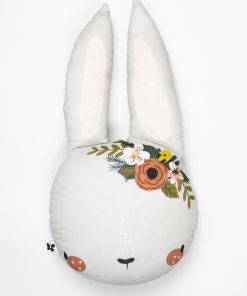 Coussin Mon lapin fleuri - Blanc