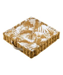 Coussin de sol 45x45 cm Bamako safran coton - Jaune
