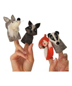 Marionnettes à doigts en laine feutrée - Forêt - Multicolore