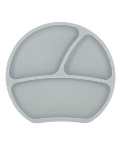 Assiette ventouse en silicone - Gris clair
