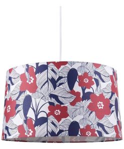 Suspension cylindrique tissu Hippie D40 - Bleu