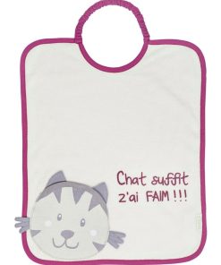 Bavoir pliable Bagolo avec poche - Chat - Violet