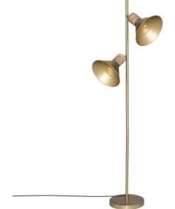 Lampadaire droit 2 têtes Bota doré H151 - Doré/or