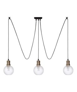 Suspension en verre 3 lampes Kat - Transparent