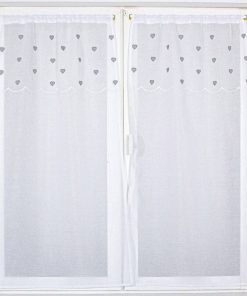 Paire vitrages 60x160 cm Delicatessen gris - Gris