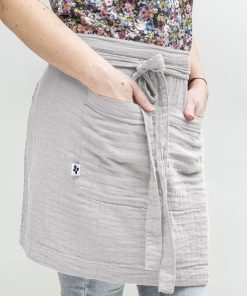 Tablier Gaze de coton Collection Gaia - Gris clair