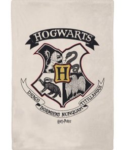 HARRY POTTER - Plaid Harry Potter Poudlard 110x130 cm - 100% Polyester - Blanc - Blanc