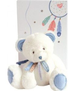 Doudou et compagnie Ours Bleu 30 cm pantin - Attrape rêves - Rose