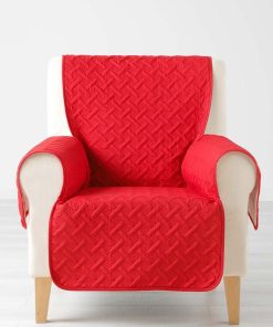 Protège fauteuil matelassé uni Lounge rouge - Rouge