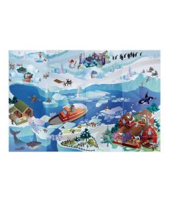 Tapis enfant 100x140 CIRCUIT BANQUISE Bleu fabriqué en Europe idéal pour la chambre - Bleu