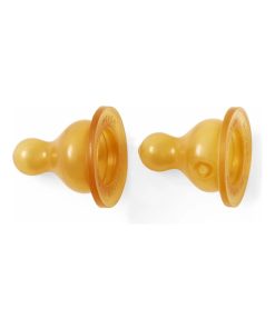 Lot de 2 tétines en caoutchouc naturel débit moyen - Multicolore