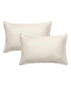 Future Home - Lot de 2 taies d'oreiller en coton ivoire 50x70cm - Beige