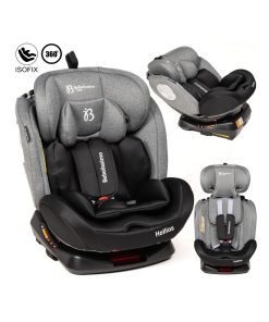 BEBELISSIMO - Siège auto Isofix - pivotant 360 ° - groupe 0+/1/2/3 - (0-36kg) - Hellios - gris / noi - Gris