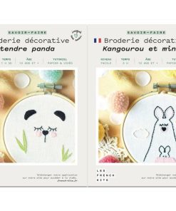 Coffrets 2 Broderies décoratives - Déco enfant Animaux - Panda et Kangourou - N/A