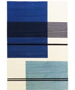 Tapis salon 200x290 BLUSQUARE Bleu fabriqué en Europe Exclusivité idéal pour le salon - Bleu