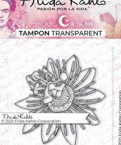 Tampon transparent - Fleur Passiflore 1 - 9,5 x 6,5 cm - N/A