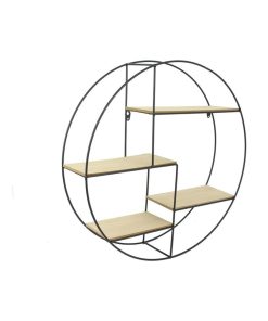 Étagère bois et métal ronde - Blanc