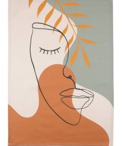 Torchon 50x70 Profil motif 3 sergé coton - Orange