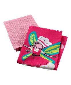 2 Serviettes torchons Mini fee - Rose
