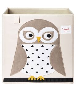 Cube de rangement Chouette (33,5 x 33,5 cm) - Gris