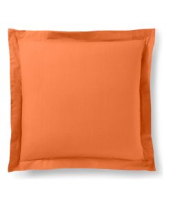 Taie d'oreiller Orange 63 x 63 cm volant plat piqué / 100% Coton / 57 fils/cm² - Orange