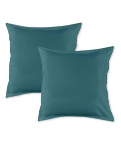 Future Home - Lot de 2 taies d'oreiller en coton canard 64x64cm - Bleu canard