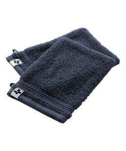 2 gants de toilette coton Collection Garance - Bleu