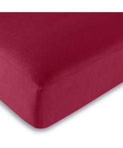Drap Housse 100% Coton/57 Fils/cm² - Rouge - 160 X 200 Cm - Rouge