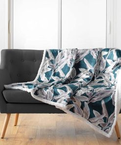 Plaid velours 125x150 cm sherpa Isibelle bleu - Bleu