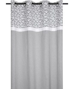 Rideau à œillets 140x260 cm Ombeline gris coton - Gris